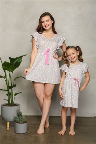 Pink Love Elbise (Anne ve Kız Kombin yapılabilir)